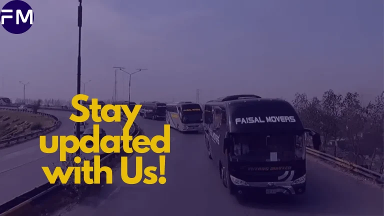 Faisal Movers Bus on motorway